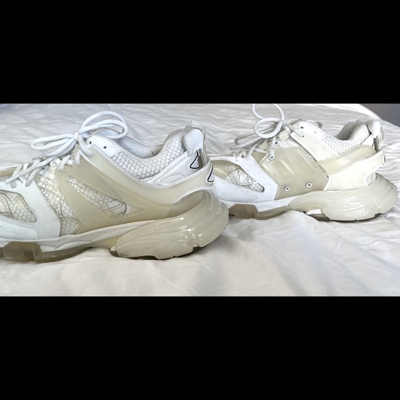 BALENCIAGA TRACK SNEAKER CLEAR SOLE WHITE AND TAN 9us - Picture 1 of 8